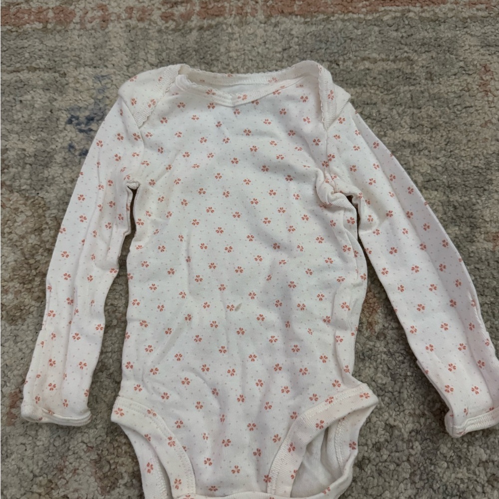 Carters Floral Long Sleeve Baby Onesie